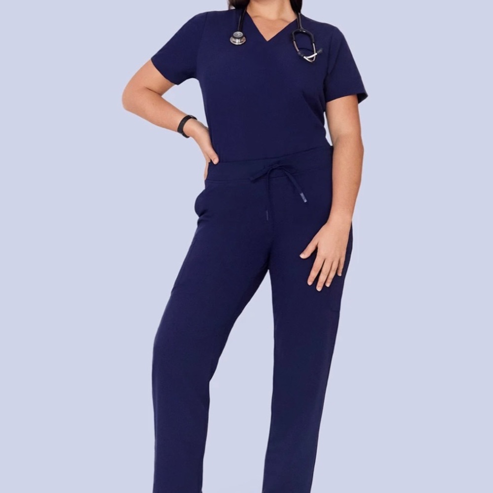 Mandala Navy Blue Scrub Set